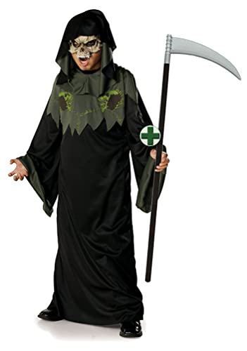 Karneval-Klamotten Sensenmann Kostüm Kinder MIT Grusel Maske und Sense Größe 128-140 Gevatter Tod Grim Reaper Halloween-Kostüm Cover