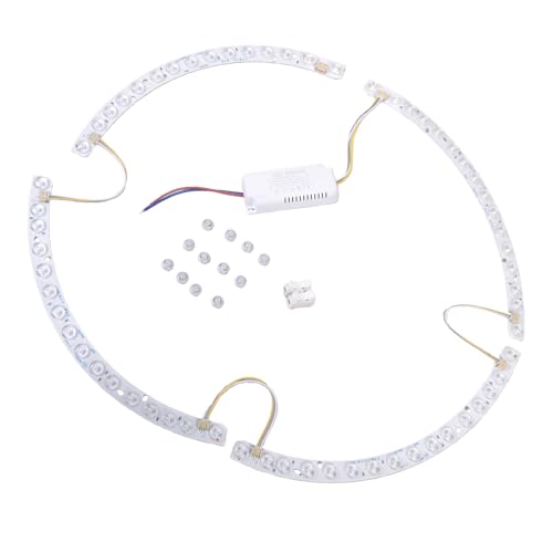 Ventilateur de plafond LED à 3 couleurs et moteur silencieux en plastique blanc
