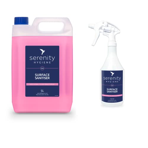 Antibacterial Surface Sanitiser - Multipurpose Disinfection Spray - Food Safe Vegan Friendly Formula - Great for Kitchens, Bathrooms and Other Hard Surfaces 5 L Kit