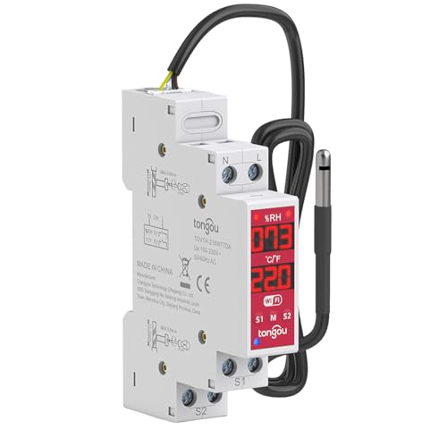 LICAEVEY WiFi Temperature and Humidity Controller, 16A Smart Thermostat Switch with Dual Display, Remote Monitoring for Incubator Breeding Farm Greenhouse