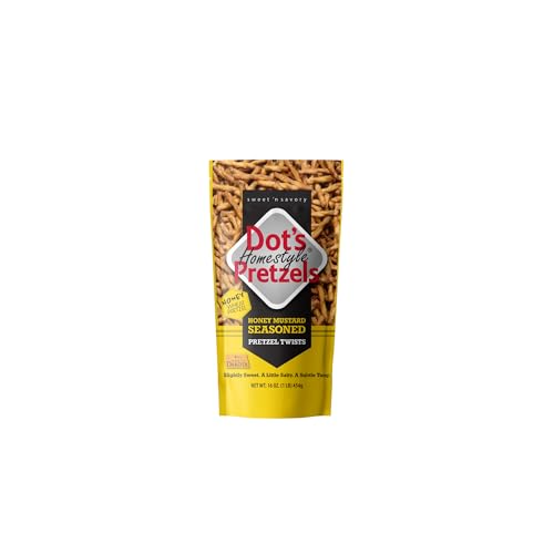 Dot’s Pretzels Honey Mustard Seasoned Pretzel Twists, Healthy Kids Snacks, 16oz Grocery Sized Bag