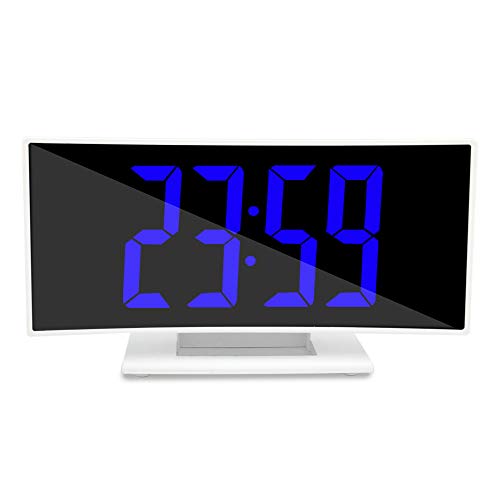 Digitalwecker, Led-Spiegelwecker Mit Schlummerfunktion, Großes Digitaldisplay, Einstellbare Bildschirmhelligkeit, Einfache Bedienung, Kein