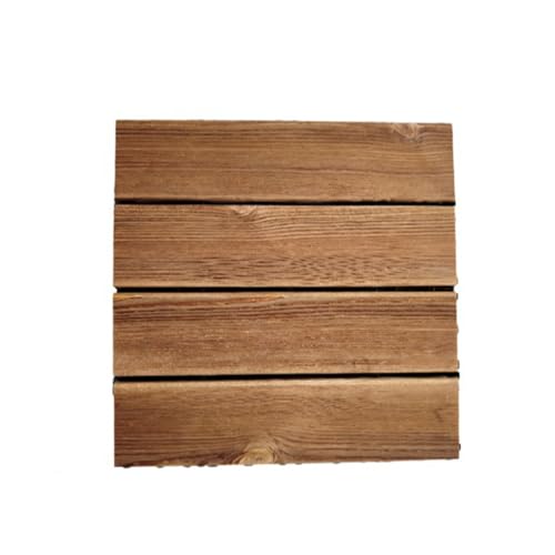 Lot de 36 Lames de Parquet en Bois Massif 30 X 30 CM, pour Terrasse en Bois Dur, à Emboîter Soi-Même,A,9PCS