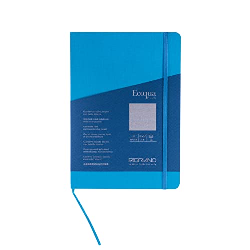 Cahier relié A5 ligné Fabriano Ecoqua Plus turquoise haute qualité