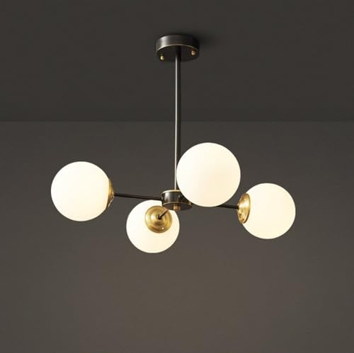 Lustre Spoutnik vintage laiton verre de lait suspendu pour salle à manger