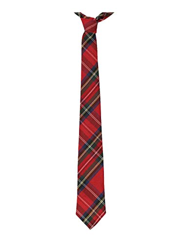 Cookie's Boys' Traditional 4-in-Hand Necktie - red/green/white/gold *plaid