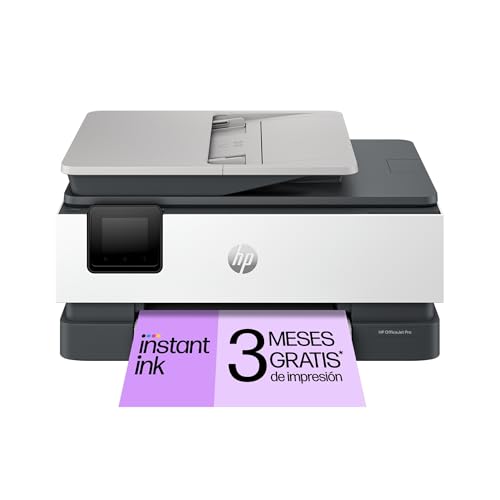 HP OfficeJet Pro 8132e, Impresora multifunción profesional de inyección de tinta A4 a color, Copia, Escáner, Fax, Wi-Fi, Impresión a doble cara automática, 20 ppm, 3 meses Instant Ink con HP+, Gris