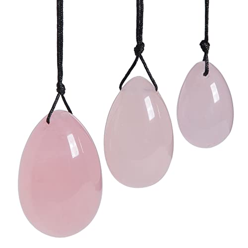 Huevos Yoni de piedra de cuarzo rosa Nupuyai tallados y pulidos para masaje pélvico