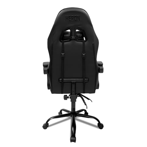 Cadeira Gamer TGT Heron | Reclinável 90°-135° | Assento Moldado & Encosto Laminado | Braço Fixo | Couro PU + Tecido | Suporta 120kg | Conforto e Durabilidade | TGT-HR-BL01 glide
