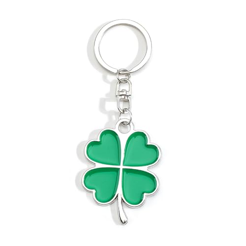 Gallkeat Four Leaf Clover Keychain Good Luck Keyring Irish Party Supplies Congratulations Inspirational Gifts for Men and Women Birthday Christmas (A)