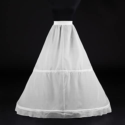 Women's 2 Hoops Bridal Crinoline White Petticoat Half Slip Underskirt Wedding Dress Bride Pannier Petticoat3
