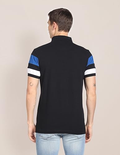 Image of U.S. Polo ASSN. Solid Slim Fit Polo T Shirts for Men - 100% Cotton, Half Sleeves Mens Tshirt