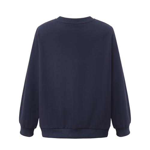 Children's Casual Long Sleeve Round Neck Sweatshirt Astronaut Planet Print Sweatshirt