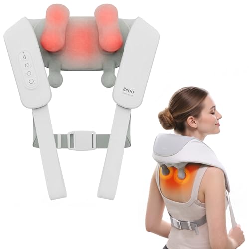 Cordless Shiatsu Neck and Back Massager with Heat, 10 Mins x 12 U...