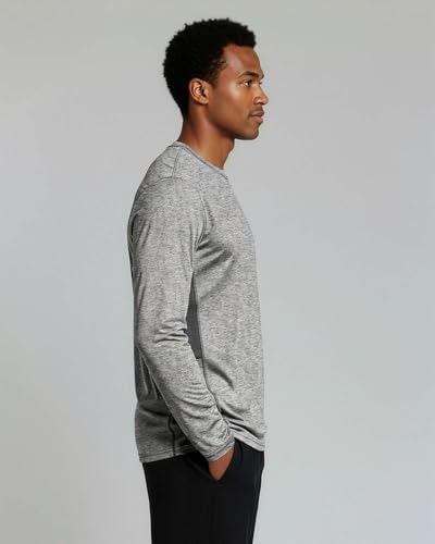 Real Essentials 4 Pack: Mens Long Sleeve Dry Fit T Shirts Hiking Fishing Workout Gym Work Sun UPF 50 Wicking Running Tee