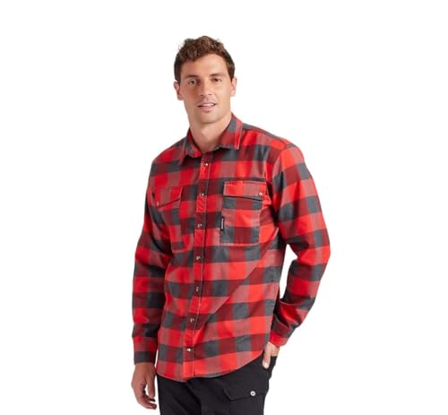 TRUEWERK Men's Tech Flannel - Durable Work Shirt with Snap Buttons2