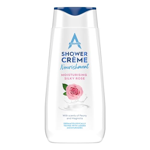Astonish Shower Crème, Silky Rose, Cleanses and Moisturises, Rose, Peony and Magnolia Scented, 400ml