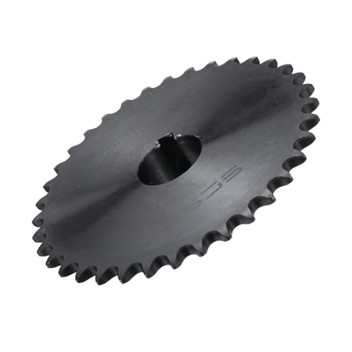 Image of uxcell #35 Chain Roller Sprocket B Type, 1 inch Bore 36 Tooth Single Strand Chain Sprocket, Carbon Steel, Keyway with Set Screws