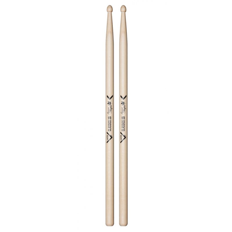 Vater Drumsticks VSMC2BW - 2B Classic Series - Sugar Maple - Acorn Wood Tip, Natural