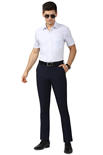 Image of Peter England Men's Regular Fit Cotton Blend Pants