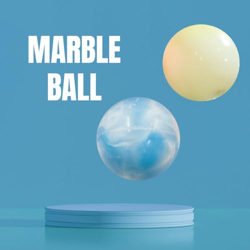 Image of GENIE'S Toy Bus 9-Inch Marble Play Ball | Interactive | for Pool, Beach & Garden | Perfect for Outdoor & Indoor Play | PVC Ball for Kids & Adults I Pack of 2 (Multicolor)