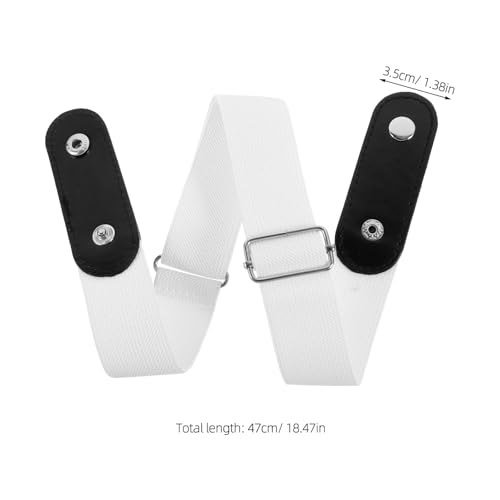 No Buckle Belt, Invisible Belt, Elastic Stretch Waist Belt Decorative Belt for Dresses Jeans Pants (White)2