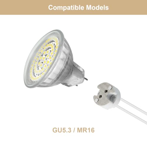 GU5.3/MR16 oprawka lampy, zestaw 10 sztuk z płytką z brokatem, kabel