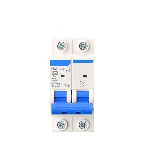 Disjoncteur miniature MCB 2P Type D 6kA pour tableau triphasé 400V