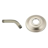 Moen 10154BN 6-Inch Replacement Right Angle Shower Arm, Brushed Nickel with Moen AT2199BN Replacement Shower Arm Flange for Universal Standard Moen Shower Arms, Brushed Nickel
