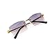 Luxury Rimless Unisex Square Trendy Retro 90's Fashion Stylish Hip Hop Purple Gradient Tint Lens Gold Wire Frame Sun Glasses Frameless Rectangle Summer Shades Sunglasses For Men And Women