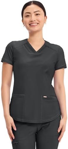 Cherokee Scrub Top Women V-Neck Classic Fit 2 Pocket Form Medical...
