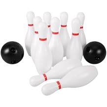 SEWACC Kids Bowling Set with 6 Plastic Pins and 2 Balls, Indoor and Outdoor Bowling Game for Toddlers Fine Motor Skills Development