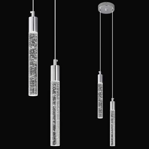 Lámpara colgante mini LED cromo de alta gama para techos de salones y barras de cocina