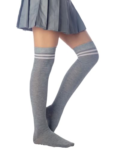 Image of iB-iP Women's Football Style Stripes Sports Thigh High Long Socks