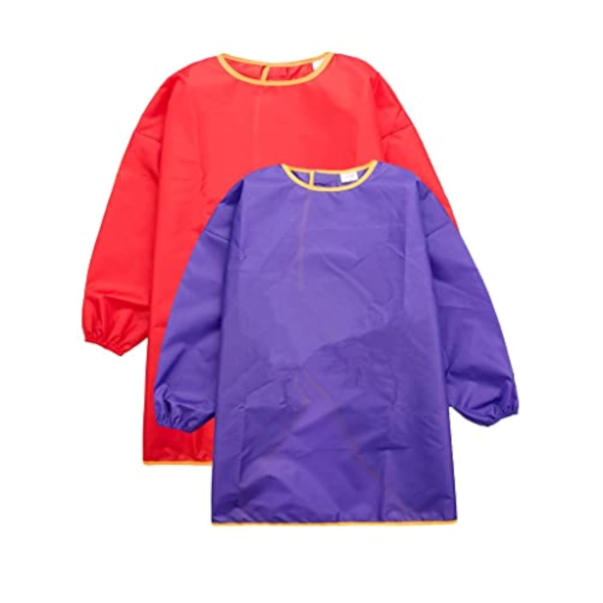 Kids Long Sleeve Waterproof Apron, Purple & Red