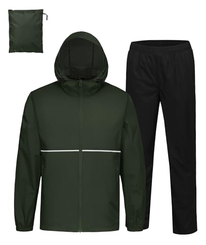 SWISSWELL Rain Suit Waterproof Jacket & Pants XL Army Green