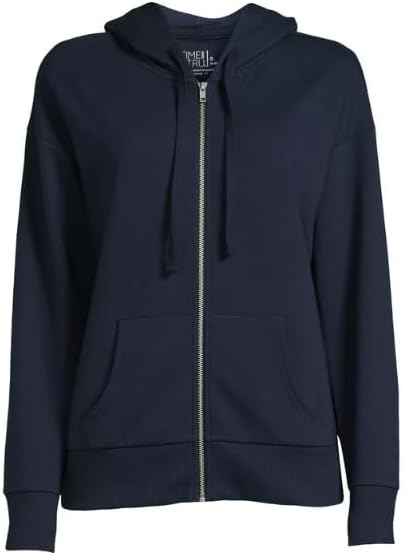 Time and Tru Women's Zip Up Hoodie (as1, alpha, s, regular, regular, Grey  Heather) at Amazon Women's Clothing store