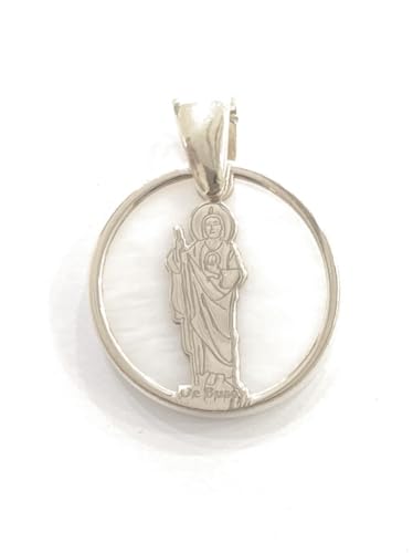 Médaille de Saint Michel pendentif protecteur en nacre naturelle
