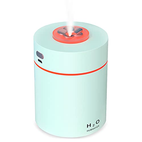 Evosnug Mini Humidifier for Bedroom Cool Mist Humidifier with 7 Color Light Auto Shut-off Quiet Small Humidifier 240ml Baby Humidifier for Nursery Car Plants Travel Office Desk Cute Humidifier (Green)