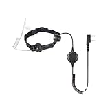 BANDARICOMM Tactical Throat Mic Headset for Military, Tactical Laryngophone Earpiece Covert Acoustic Earpiece for Kenwood, BaoFeng Walkie Talkie Two Way Radios Black