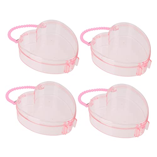RORPOIR 4Pcs DIY Plastic Storage Boxes Cute Heart Shaped Design Durable Organizer for Birthday Parties Holidays and Everyday Use