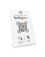 Aufsteller/Schild für Instagram mit QR-Code und NFC (16,5 x 10,5cm) - weiß