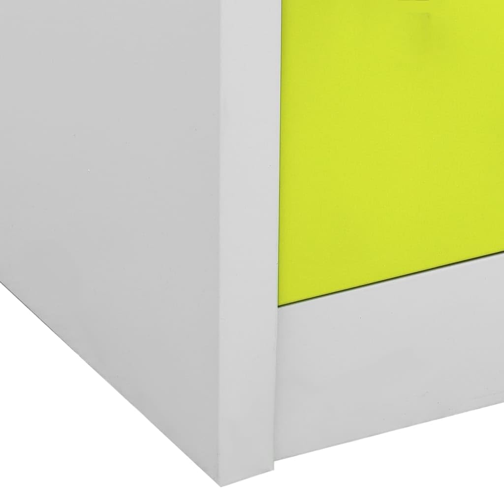 vidaXL Armario taquilla de Acero Gris Claro y Verde 90x45x92,5 cm