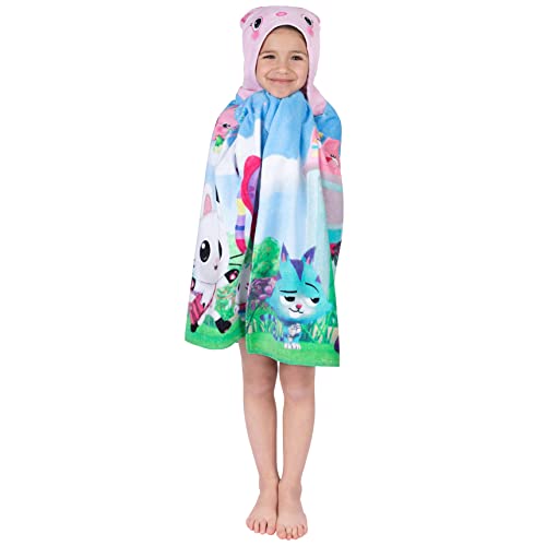 Image of DreamWorks Gabby's Dollhouse Bath /Pool /Beach Soft Cotton Terry Hooded Towel Wrap, 24 in x 50 in, By Franco Kids