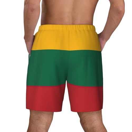 Flag of Lithuania Print Men Stylish Functionality Swim Trunks Breathable Beach Shorts Surfing Gym Fishing4