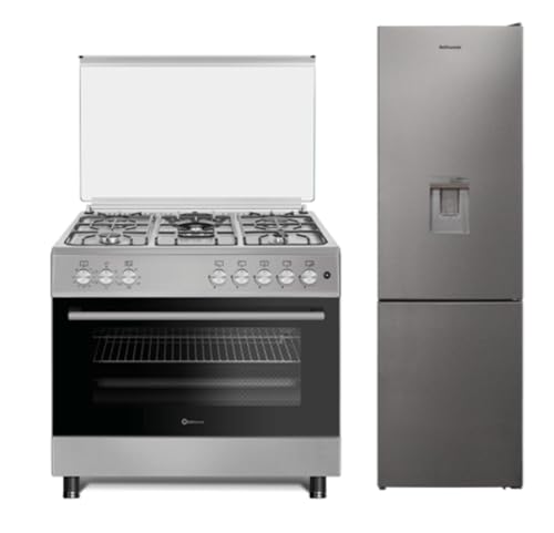 PACK SOLTHERMIC F9L50E5RI COCINA GAS CON HORNO ELECTRICO INOX/ANCHO 90 CMS / 5 FUEGOS/HORNO PANORAMICO 115 L. + FRIGO COMBI 1,85 INOX NO FROST CON DISPENSADOR