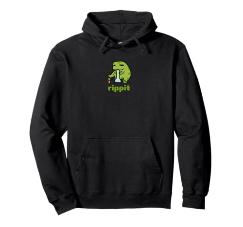 Rippit Stoner Frog | Weed Marijuana Smoker Cannabis 420 Pullover Hoodie