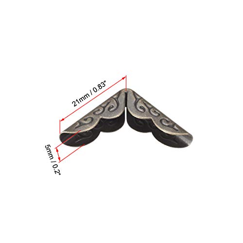 Image of uxcell Metal Book Corner Protectors Edge Cover Guard 21x21x5mm Bronze Tone 100pcs