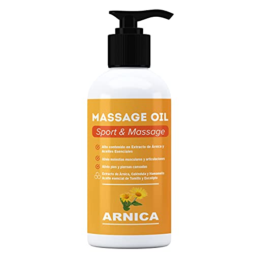 QKnatur - ARNICA - Aceite para masaje con extracto de Arnica, Calendula y Hamamelis - Efecto...