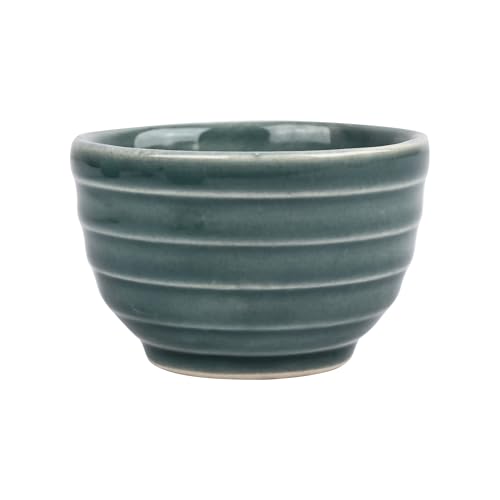 Image of Ceramic Set of 6 Bowls 180ml | Microwave & Dishwasher Safe | Serve Side Dishes, Snacks, Dals, Dessert, Rice & Pudding, Nuts or Dip | Modern Gloss Finish - Sea Green
